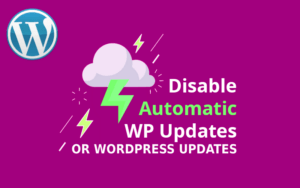 how to stop automatic updates in wordpress